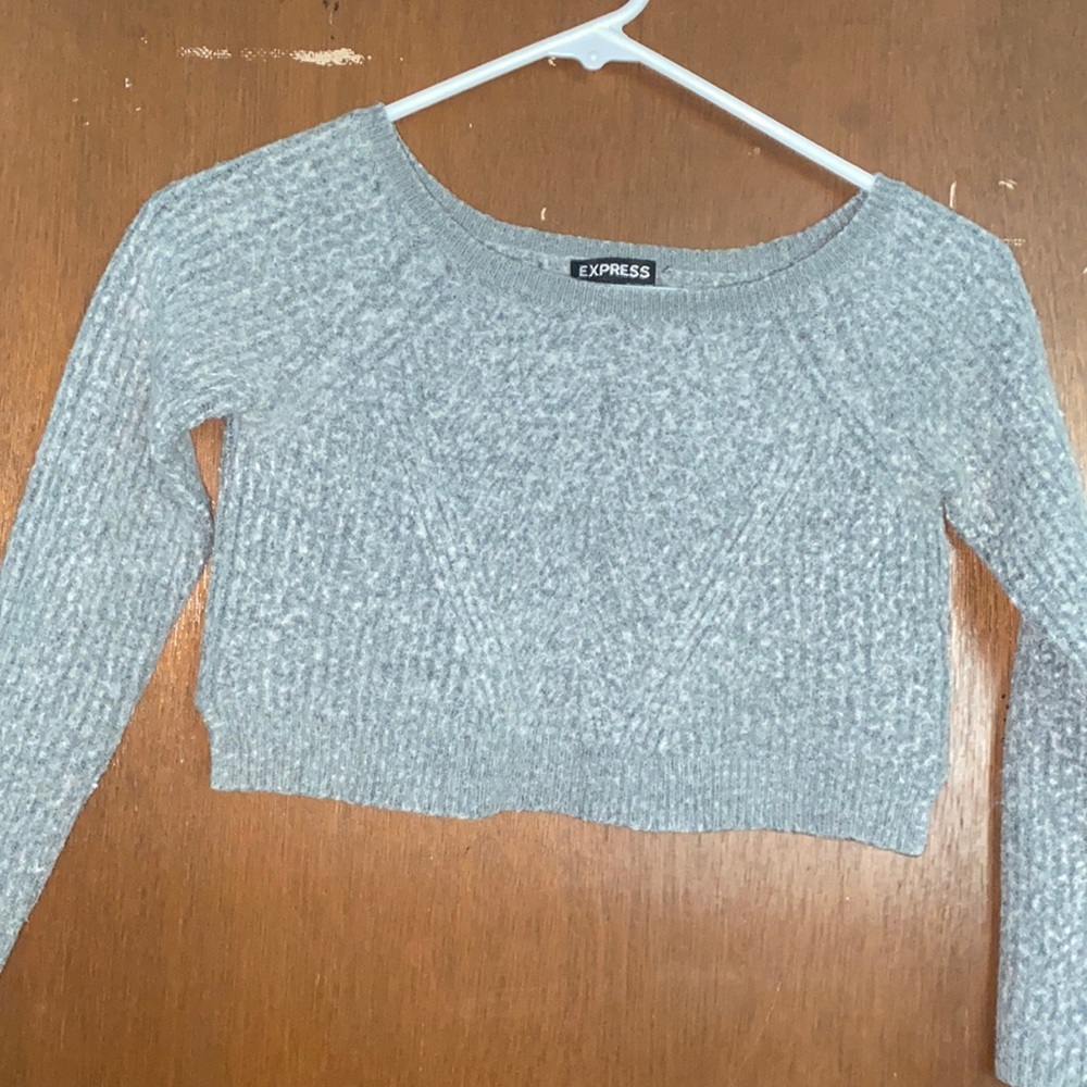 EXPRESS, Gray crop top sweater